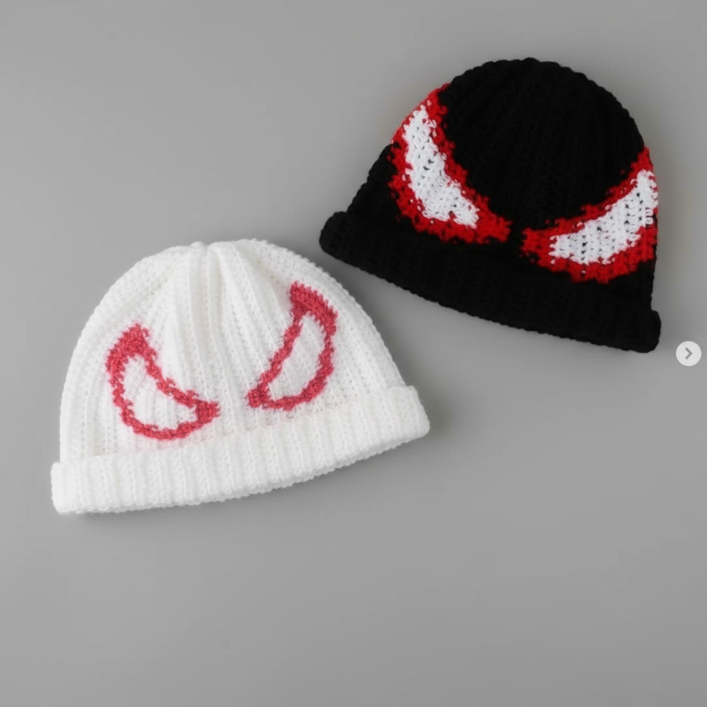 Spider Eyes Crochet Beanie Duo