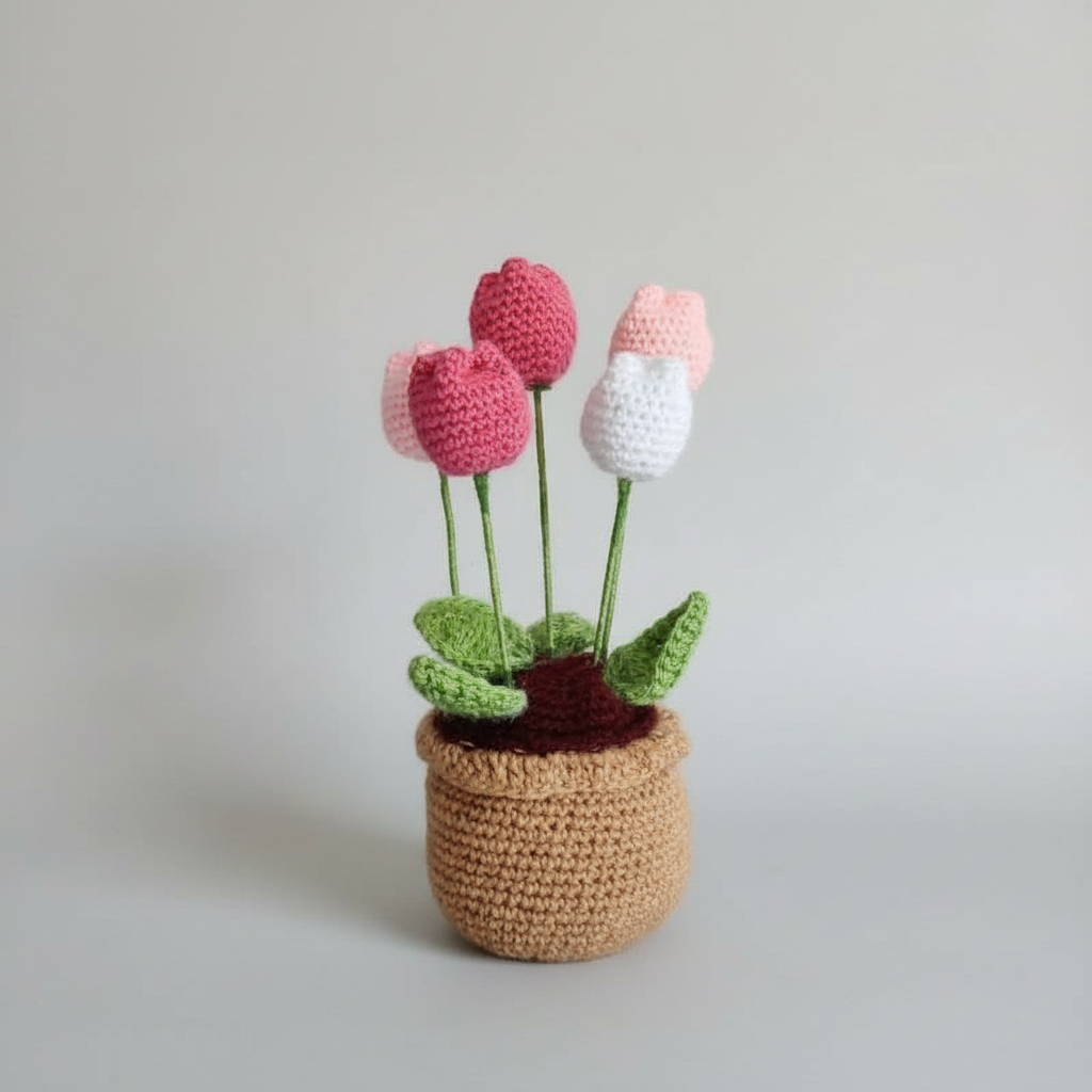 Crochet Daisy Flower Pot